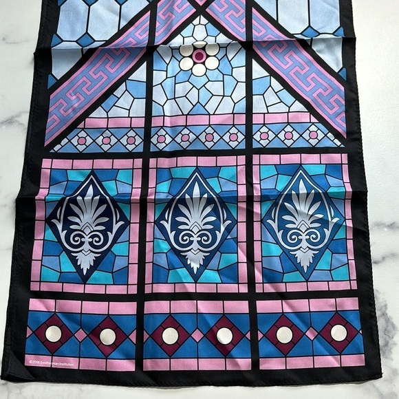 Smithsonian Institution Rectangle Silk Scarf Stained Glass Pattern - Picture 12 of 14